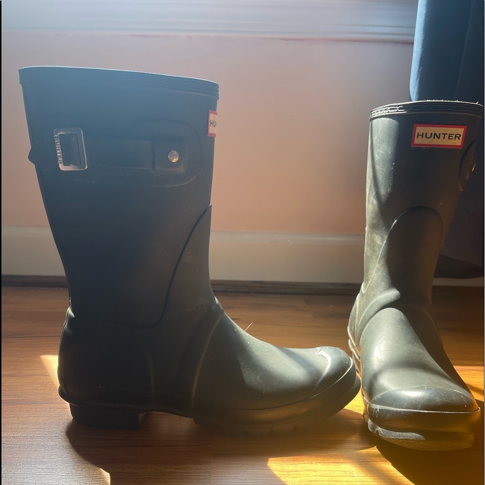 Size 9 Matte Navy Mid-Calf Hunter boots